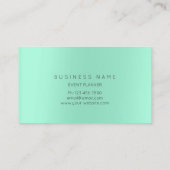 Mint Green Gold Flower Botanical Amethst Pink Mauv Visitekaartje (Achterkant)