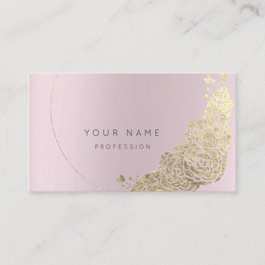 Mint Green Gold Flower Botanical Amethst Pink Mauv Visitekaartje (Voorkant)