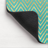 Mint Green Gold Glam Chevron Ombre Muismat (Hoek)