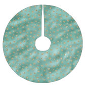 Mint Green Gold Glam Glitter Stars Kerstboom Rok (Voorkant)