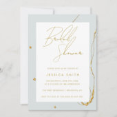 Mint Green Gold Glitter Bridal Shower-uitnodiging Kaart (Voorkant)