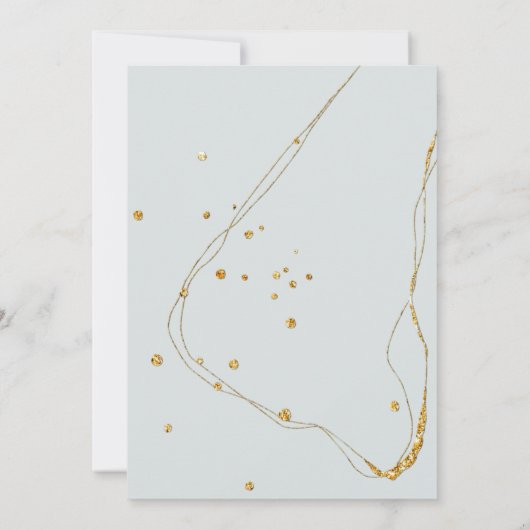 Mint Green Gold Glitter Bridal Shower-uitnodiging Kaart (Achterkant)