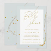 Mint Green Gold Glitter Bridal Shower-uitnodiging Kaart (Voorkant / Achterkant)