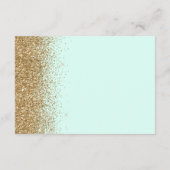 Mint Green Gold Glitter Wedding Details Informatiekaartje (Achterkant)
