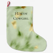 Mint Green Gold Koeienhuid Grote Kerstsok (Voorkant)