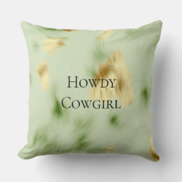 Mint Green Gold Koeienhuid Kussen