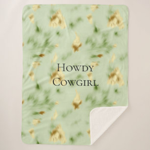 Mint Green Gold Koeienhuid Sherpa Deken