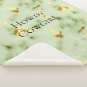 Mint Green Gold Koeienhuid Sherpa Deken (3/4)