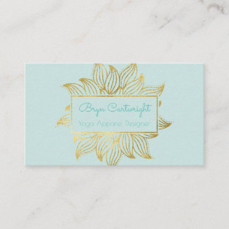 Mint Green Gold Lotus Mandala Visitekaartje