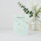Mint Green Gold Marble ・ Het dragen van juwelen Visitekaartje (Staand voorkant)