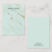 Mint Green Gold Marble ・ Het dragen van juwelen Visitekaartje (Voorkant / Achterkant)
