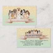Mint Green Gold Pet Grooming Dog Boutique Visitekaartje (Voorkant / Achterkant)