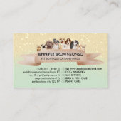 Mint Green Gold Pet Grooming Dog Boutique Visitekaartje (Achterkant)