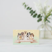 Mint Green Gold Pet Grooming Dog Boutique Visitekaartje (Staand voorkant)