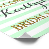 Mint Green Gold Vrijgezellenfeest Welcome Sign Dec Poster (Hoek)