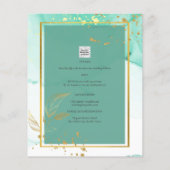Mint Green Gold WEDDING Alcohol Ink Abstract (Achterkant)