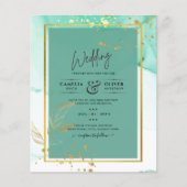 Mint Green Gold WEDDING Alcohol Ink Abstract (Voorkant)