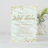 Mint Green & Gold Wedding Bridal Shower-uitnodigin Kaart (Staand voorkant)