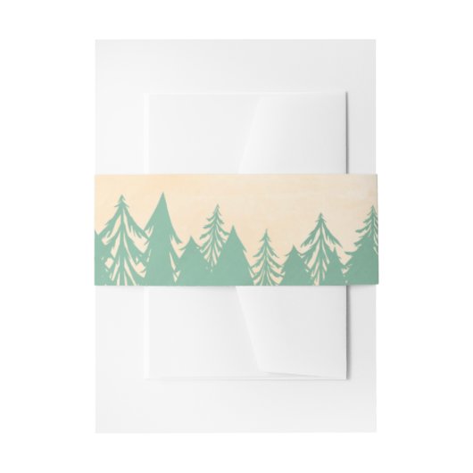 Mint Green Gold Woodland Trees Uitnodigingen Wikkel (Voorkant Voorbeeld)