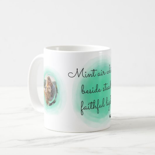 Mint Green Golden Retriever Personalized Photos Koffiemok (Voorkant links)