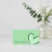 Mint Green Gorheerlijke Heart Modern met Photo Cut Visitekaartje (Staand voorkant)