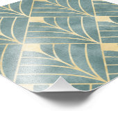 Mint Green, goud, Art Decopatroon, , retro, me Foto Afdruk (Hoek)