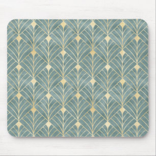 Mint Green, goud, Art Decopatroon, , retro, me Muismat