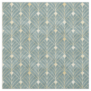 Mint Green, goud, Art Decopatroon, , retro, me Stof