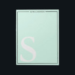Mint Green Graphic Monogram Persoonlijke naam Notitieblok<br><div class="desc">Het Groene Grafische Monogram Persoonlijke Notitieblok van de Naam van de Munt. Pas dit douaneontwerp met uw eigen naam en monogram aan.</div>