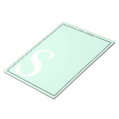 Mint Green Graphic Monogram Persoonlijke naam Notitieblok (Schuin)