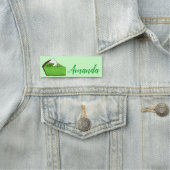 Mint Green Grasshopper Pie Slice St. Patrick's Day Naamplaatje (In situ)