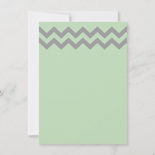Mint Green & Gray Chevron Wedding Invitations Kaart (Achterkant)
