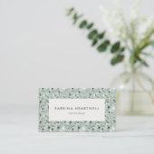 Mint Green Gray Terrazzo Pattern Interior Design Visitekaartje (Staand voorkant)