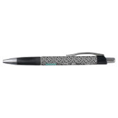 Mint Green Greek Key en Monogram Photo Collage Pen (Bovenkant)