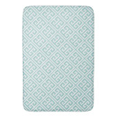 Mint Green Greek Key Patroon Badmat (Voorkant Verticaal)