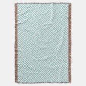 Mint Green Greek Key Patroon Deken (Voorkant Verticaal)