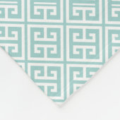 Mint Green Greek Key Patroon Fleece Deken (Hoek)