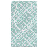 Mint Green Greek Key Patroon Klein Cadeauzakje (Voorkant)