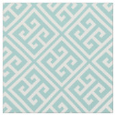 Mint Green Greek Key Patroon Stof (Close Up)