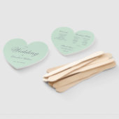 Mint Green Grey Calligraphy Heart Wedding Programm Handwaaier (Niet-gemonteerd)