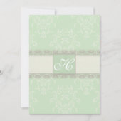 Mint Green Grey  Damask Wedding Invitation Kaart (Voorkant)