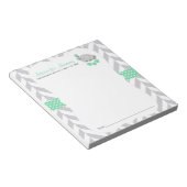 Mint Green & Grey Elephant | Baby shower - Advies Notitieblok (Schuin)