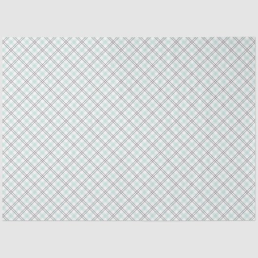 Mint Green & Grey Gingham Tissue Paper Tissuepapier (Voorkant)