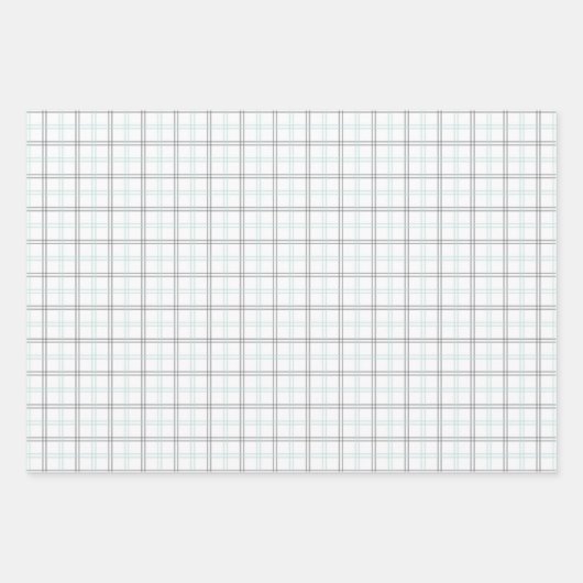 Mint Green & Grey Gingham Wrapping Paper Sheets (Voorkant 2)