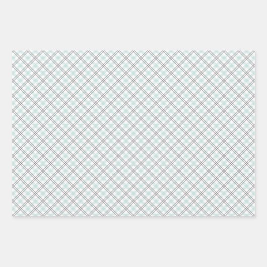 Mint Green & Grey Gingham Wrapping Paper Sheets (Voorkant)