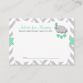 Mint Green & Grey Olifant Baby shower SM - Advies Afsprakenkaartje