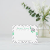 Mint Green & Grey Olifant Baby shower SM - Advies Afsprakenkaartje (Staand voorkant)