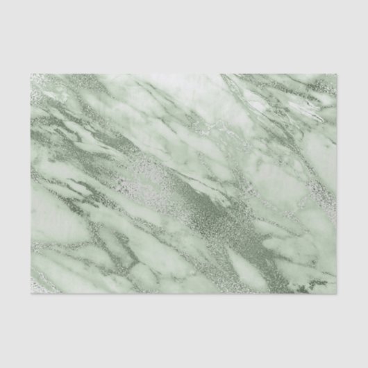 Mint Green Grey Pastel Metallic Marble Stone Lux Tissuepapier (Voorkant)