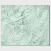 Mint Green Grey Silver Pastel Marble Molten Metal Cadeaupapier (Vlak)