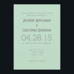 Mint Green Grey Simple Modern Wedding Invitation Kaart<br><div class="desc">Producten die u kunt aanpassen met uw afbeeldingen of tekst.</div>